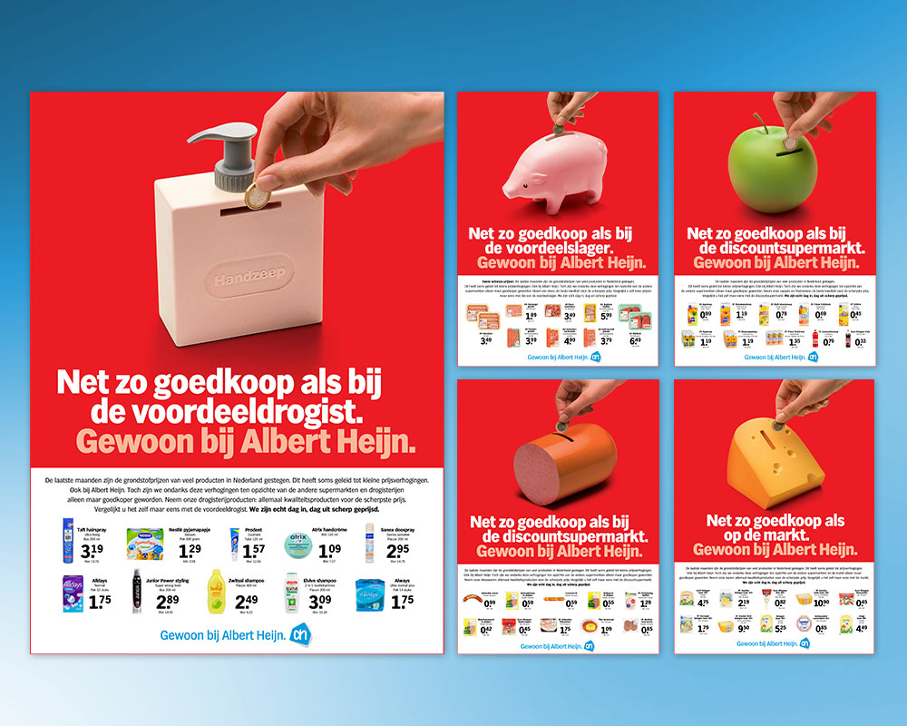 Albert Heijn campagne krantenadvertentie prijzenoorlog concept door Sandro Velez Art Director Amsterdam